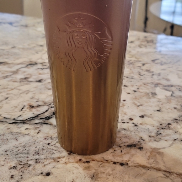 Starbucks Fall Pink Rose Gold Ombre  Stainless Steel Venti 24 Oz Cold/Hot Cup - Picture 2 of 6